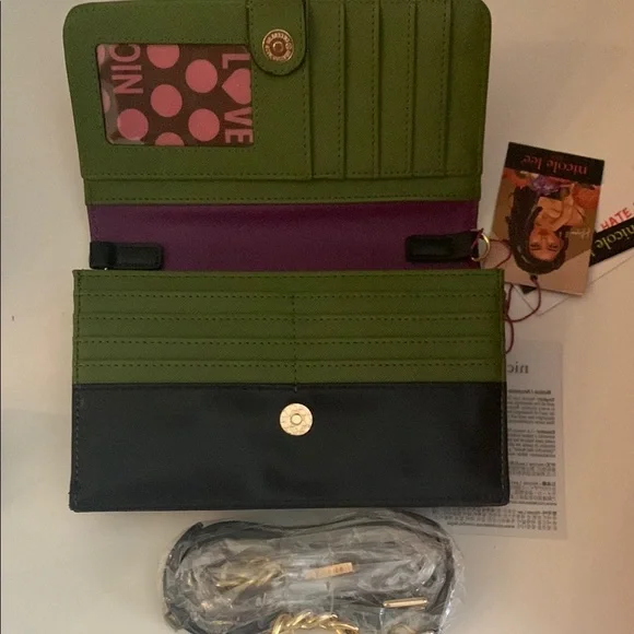 Nicole Lee Black Crossbody Floral Wallet - Picture 4 of 6